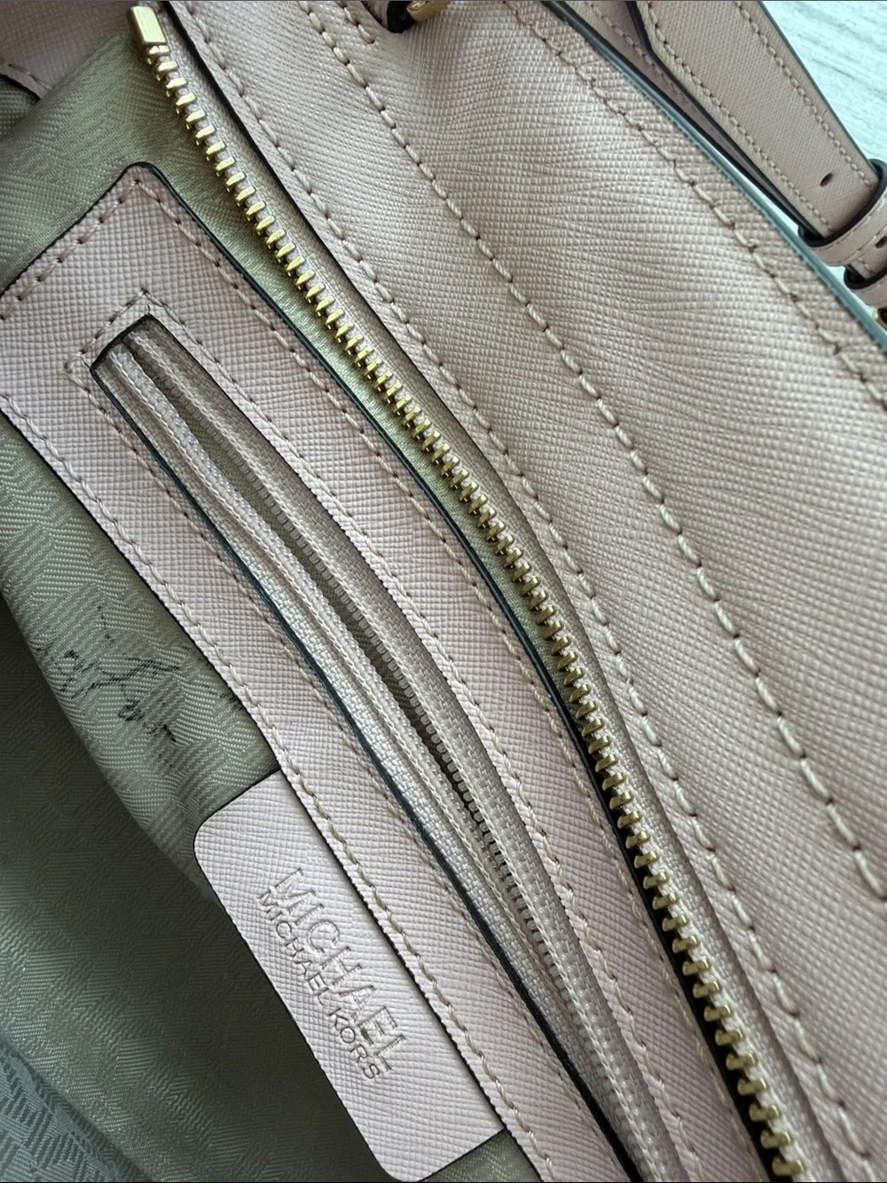 Michael Kors Pink Laser-Cut Satchel with Gold Hardware